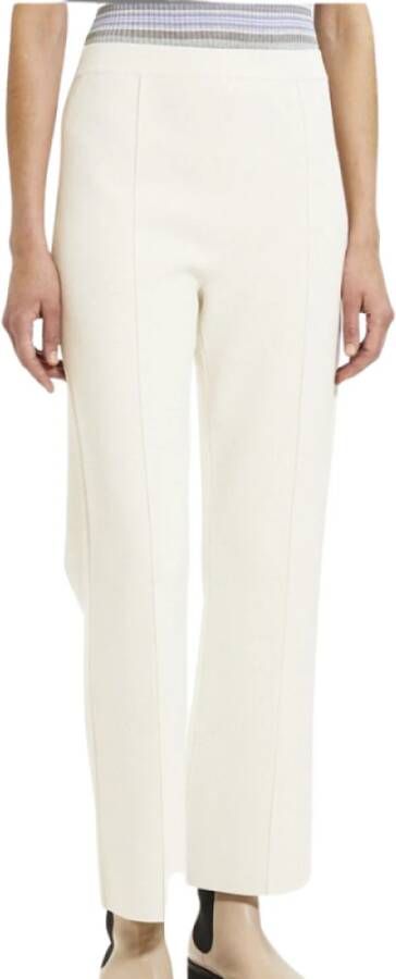 Theory Compact Crepe Cropped Flare Pants in Wax Beige Dames