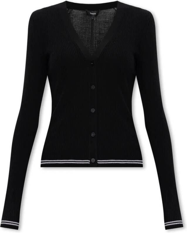 Theory Geribbelde cardigan Zwart Dames