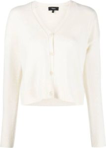 Theory Ivory Cashmere Cardigan Beige Dames