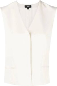 Theory Witte Slim Fit V-Hals Jas Wit Dames