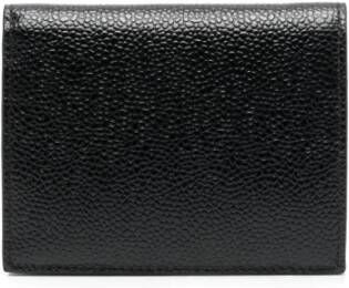 Thom Browne Billfold With Coin Compartment IN Pebble Grain Leather Zwart Heren