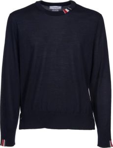 Thom Browne Blauwe Sweaters met Pinafore Metal Blauw Heren