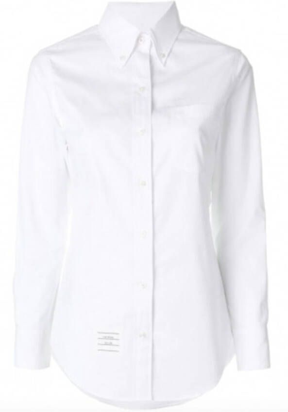 Thom Browne Klassieke Witte Katoenen Overhemd White Dames