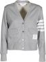 Thom Browne Gestreepte katoenen vest met knoopsluiting Gray Dames - Thumbnail 1