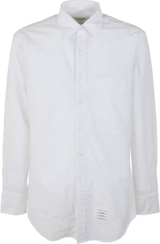 Thom Browne Classic FIT Shirt With RWB Grosgrain Placket IN Oxford Wit Heren