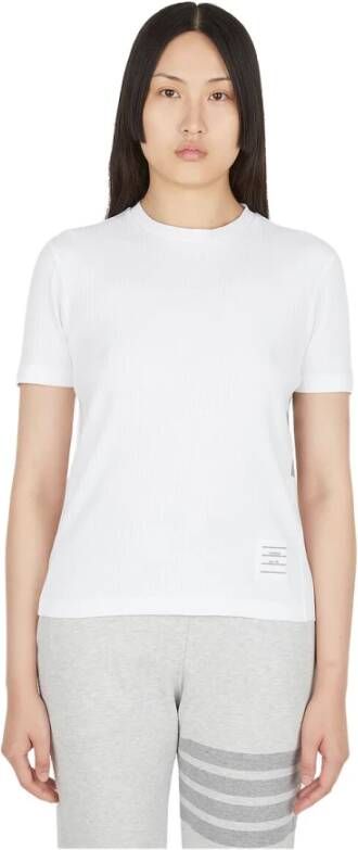 Thom Browne Geribbeld t-shirt White Dames