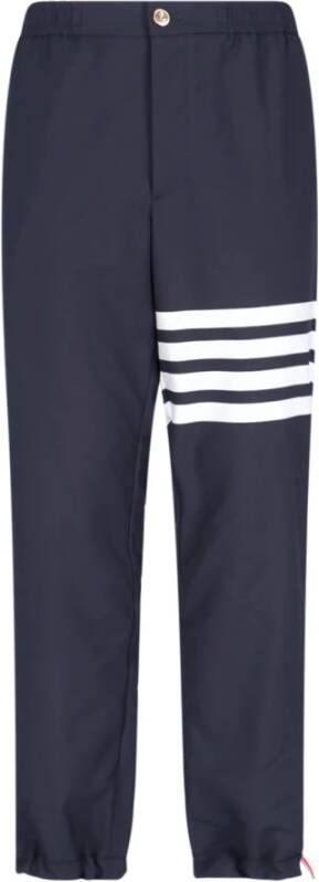 Thom Browne Leather Trousers Blauw Heren