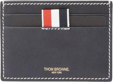 Thom Browne Leren kaarthouder met logo Blauw Heren