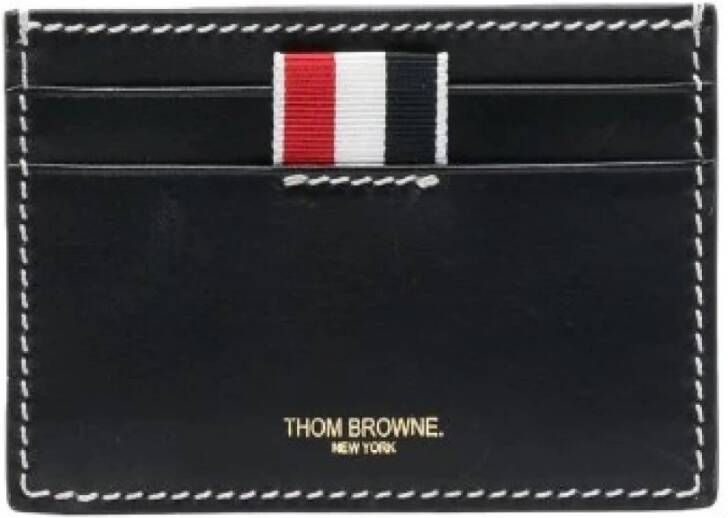 Thom Browne Marine RWB Tab Leren Kaarthouder Blauw Heren