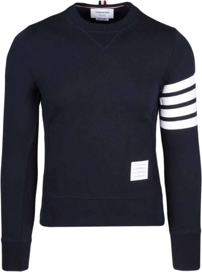 Thom Browne Armband Sweatshirt van katoen-jersey met logo patch Blauw Heren