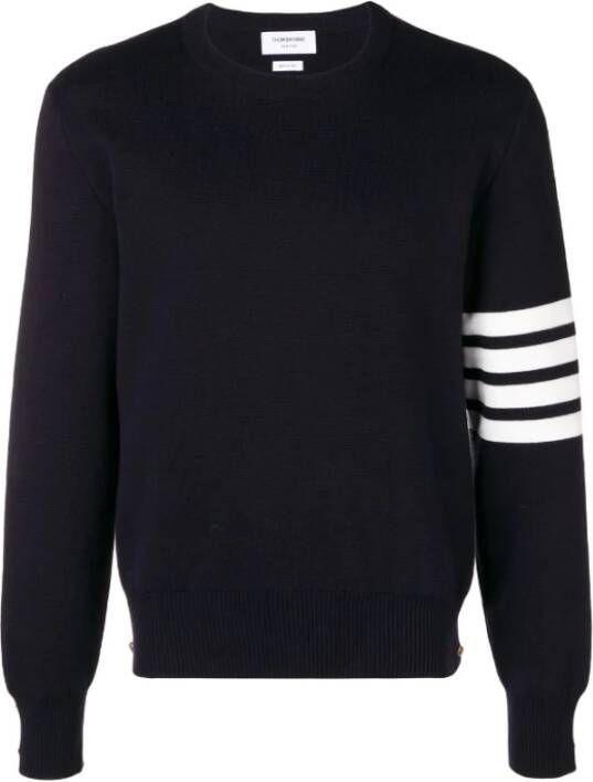 Thom Browne Blauwe Sweater 4-Bar Milano Stitch Jumper Blue Heren