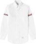 Thom Browne Witte Katoenen Overhemd met Gestreepte Details White Heren - Thumbnail 1