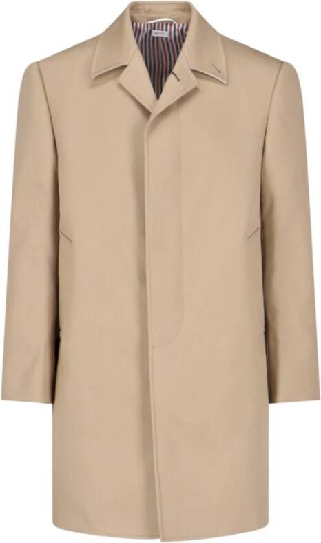 Thom Browne Single-Breasted Coats Beige Heren