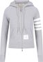 Thom Browne Gestreepte Mouw Katoenen Zip Hoodie Gray Dames - Thumbnail 1