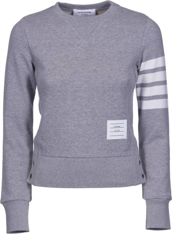 Thom Browne 4 Bar Pullover Sweatshirt Gray Dames