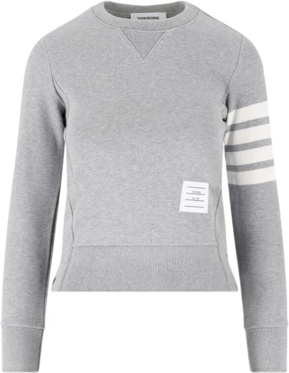 Thom Browne 4 Bar Pullover Sweatshirt Gray Dames