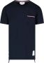 Thom Browne T-shirt met tricolor zak en hoge-lage zoom Blue Heren - Thumbnail 1