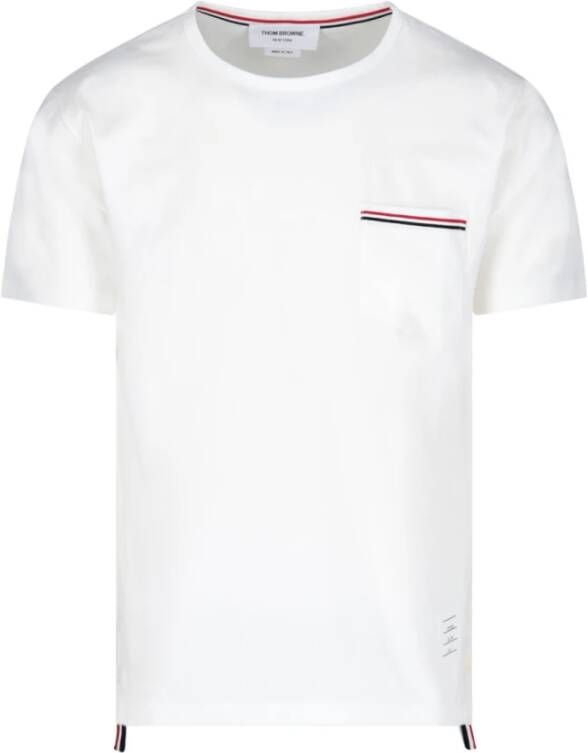 Thom Browne Witte Oversized Korte Mouw Zak T-shirt White Heren