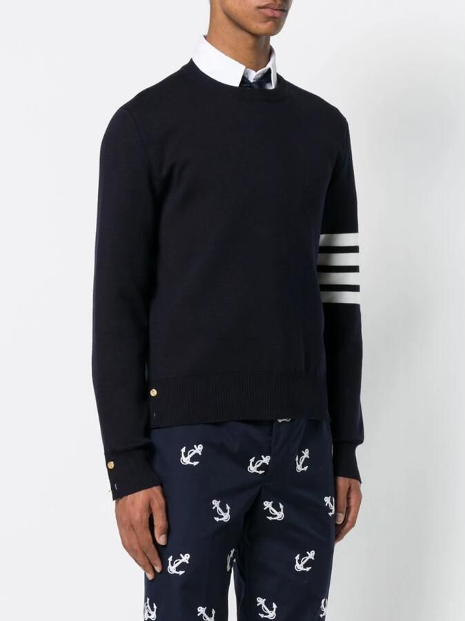 Thom Browne Blauwe Sweater 4-Bar Milano Stitch Jumper Blue Heren - Foto 3