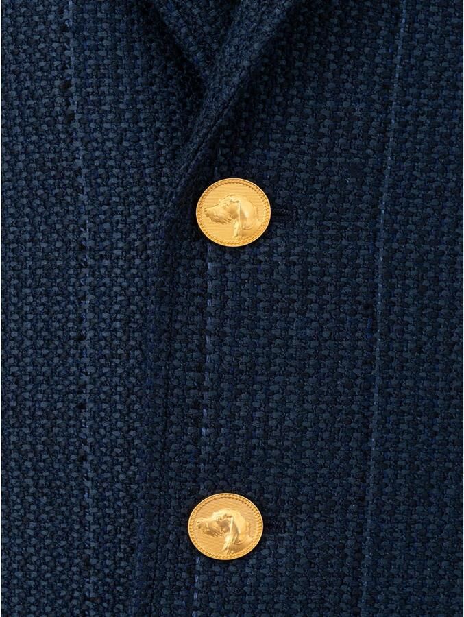 Thom Browne Blauwe Tweed Chesterfield Overjas Blue Heren - Foto 3