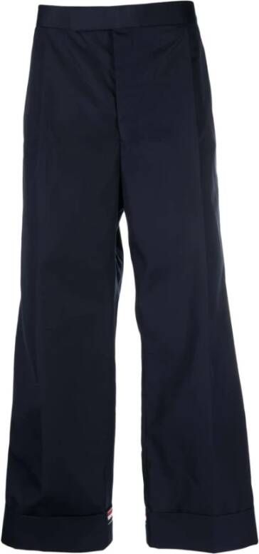 Thom Browne Wide Trousers Blauw Heren