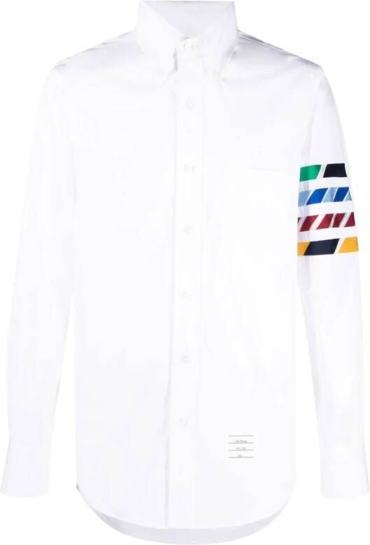 Thom Browne Witte 4-Bar Katoenen Overhemd White Heren
