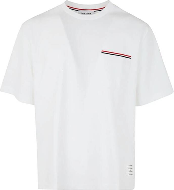 Thom Browne Witte Milano Katoenen Zak T-shirt White Heren