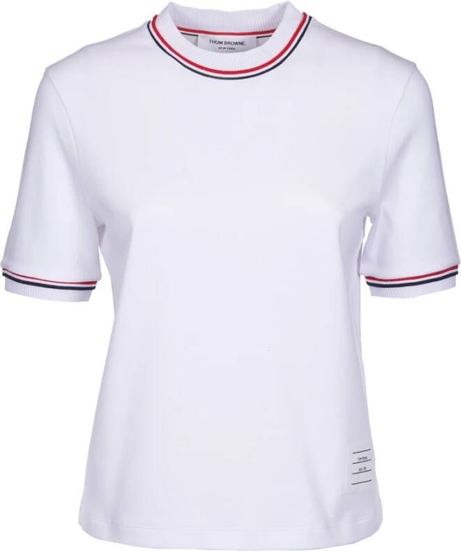 Thom Browne Witte T-shirts en Polos met Pinaforemetal Breedte White Dames