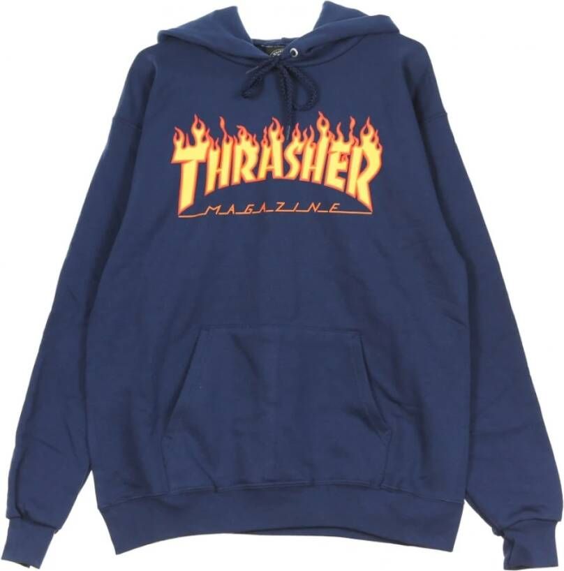 Thrasher Flame hoodie Blauw Heren