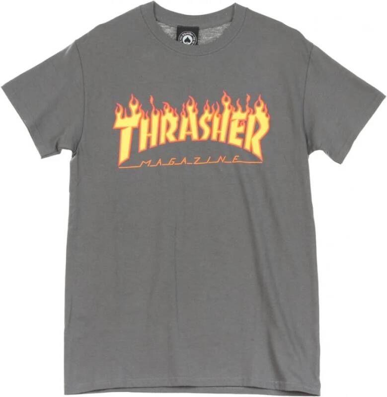 Thrasher Flame T -shirt Grijs Heren