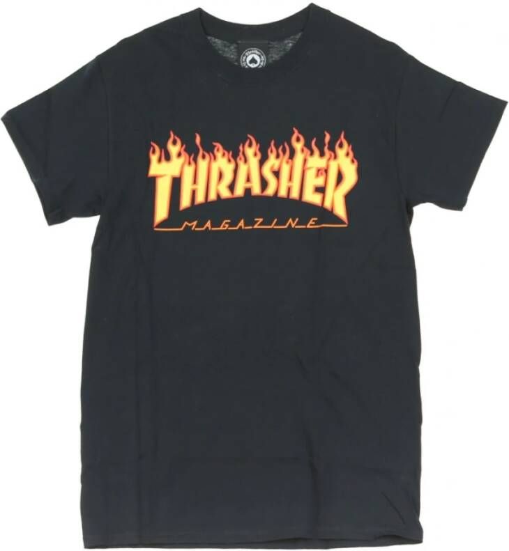 Thrasher Flame T -shirt Zwart Heren