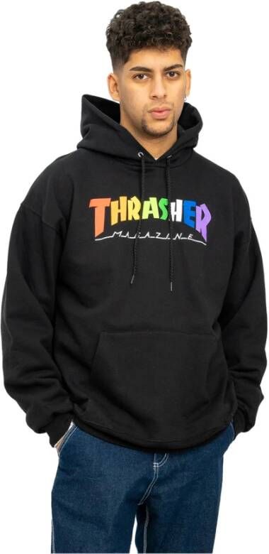 Thrasher Regenboog hoodie Zwart Heren