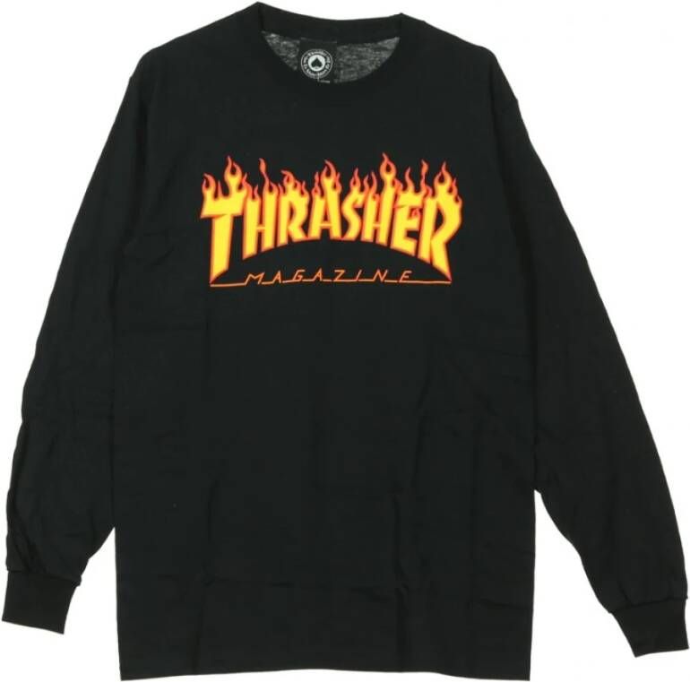 Thrasher Shirt Flame L S met lange mouwen Zwart Heren