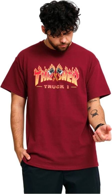 Thrasher Rode Truck T-shirt Red Heren