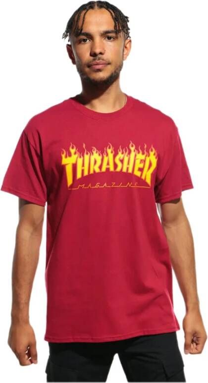 Thrasher Flame Cardinal Tee Red Heren