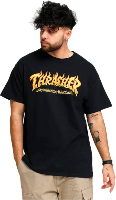 Thrasher t-shirt Zwart Heren
