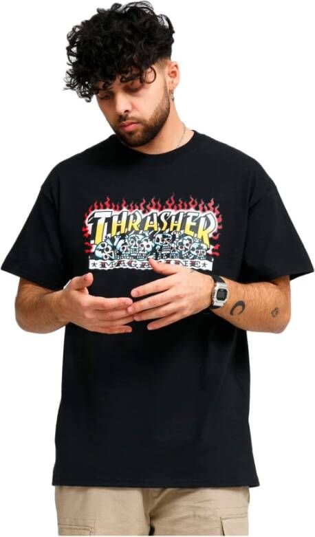Thrasher t-shirt Zwart Heren