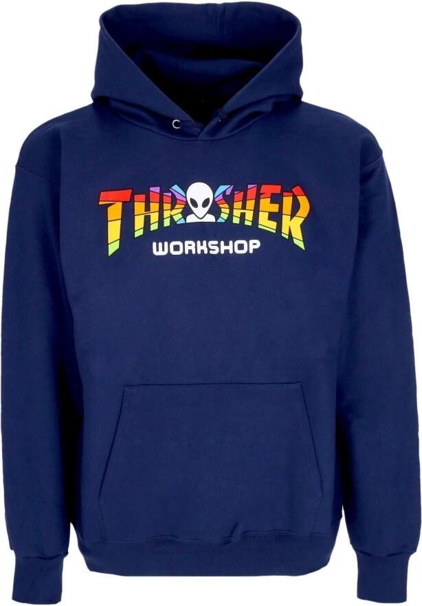 Thrasher Navy Hoodie met Fleece Voering Blue Heren