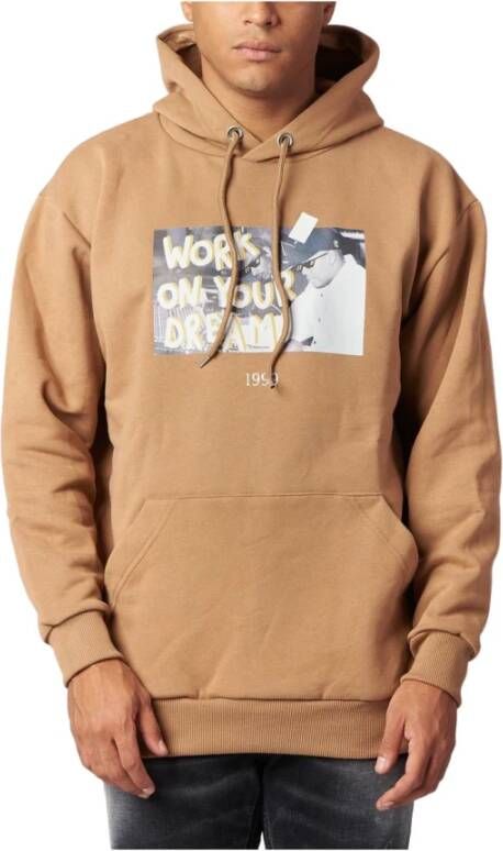 Throwback Hoodies Beige Heren