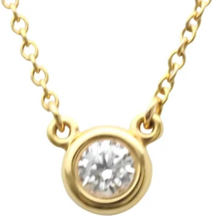 Tiffany & Co. Pre-owned Rose Gold necklaces Geel Dames