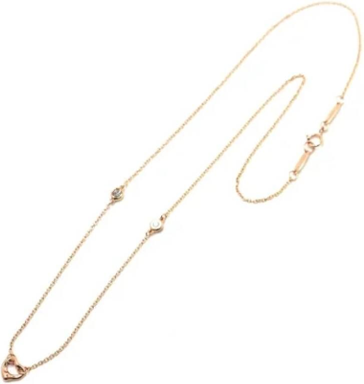 Tiffany & Co. Pre-owned Rose Gold necklaces Geel Dames