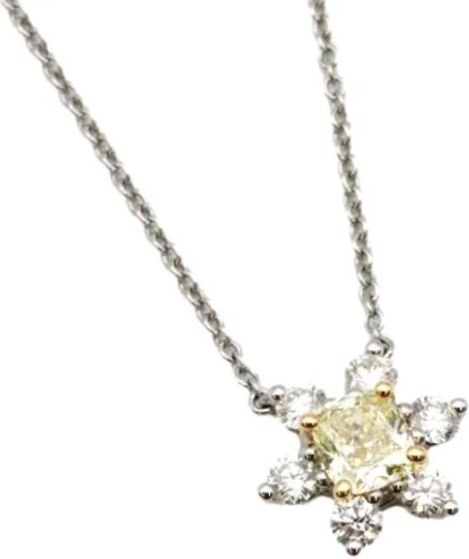 Tiffany & Co. Pre-owned White Gold necklaces Grijs Dames