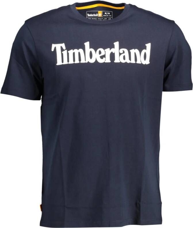 Timberland Blue Cotton T-Shirt Blauw Heren