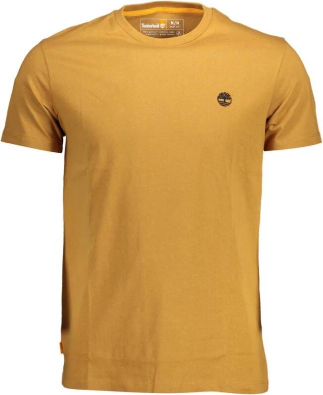 Timberland Brown Cotton T-Shirt Yellow Heren