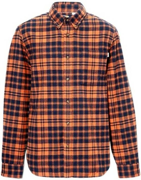 Timberland Lange Mouw Flanel Geruite Overhemd Roest Multicolor Heren