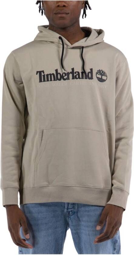 Timberland Hoodie met verstelbare capuchon en voorzak Beige Heren