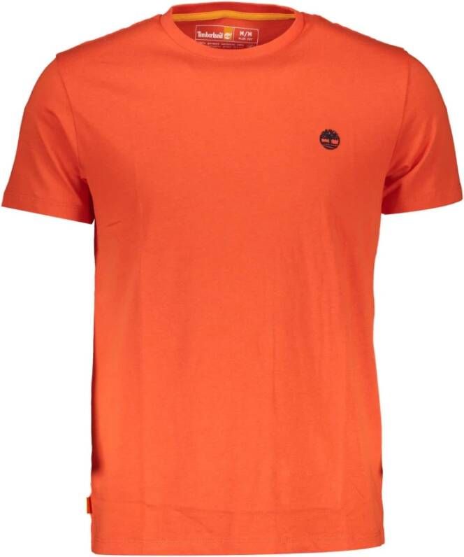 Timberland Orange Cotton T-Shirt Oranje Heren