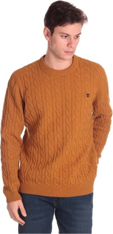 Timberland Cable Crew Neck Sweater Brown Heren