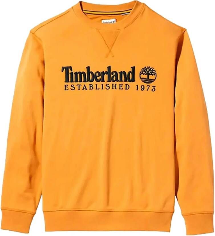 Timberland Gele Logo Sweatshirt Opgericht 1973 Yellow Heren