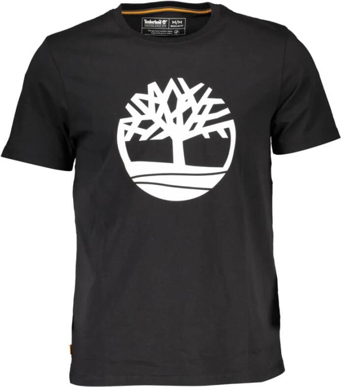 Timberland Zwart T-shirt van biologisch katoen met print Black Heren